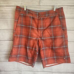 Columbia orange plaid mens omni-shade 38 board swim shorts